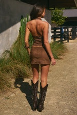 Load image into Gallery viewer, Kitty V-Neck Halter Top - Chocolate
