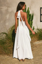 Load image into Gallery viewer, Fernanda Plunge Halter Maxi Dress - White
