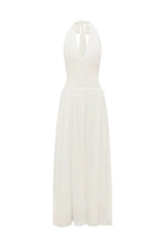 Load image into Gallery viewer, Fernanda Plunge Halter Maxi Dress - White
