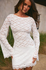 Load image into Gallery viewer, Effie Long Sleeve Mini Dress - White
