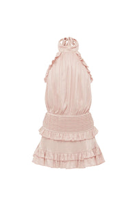Poppy High Neck Ruffle Mini Dress - Petal
