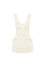 Load image into Gallery viewer, Kaycey Sleeveless Ruffle Mini Dress - Pearl
