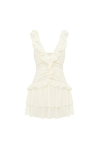 Kaycey Sleeveless Ruffle Mini Dress - Pearl