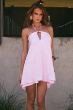Load image into Gallery viewer, Freya Flowy Halter Mini Dress - Petal
