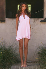 Load image into Gallery viewer, Freya Flowy Halter Mini Dress - Petal
