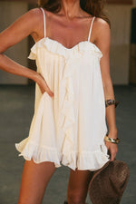 Load image into Gallery viewer, Kristia Flounce Ruffle Mini Dress - Pearl
