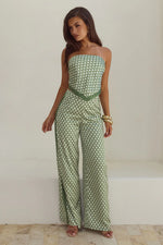 Load image into Gallery viewer, Milani Relaxed Satin Pant - Sage Geo
