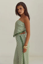 Load image into Gallery viewer, Milani Satin Scarf Top - Sage Geo
