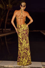 Load image into Gallery viewer, Ellery Halter Cowl Maxi Dress - Emery Gold
