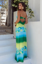 Load image into Gallery viewer, Celeste Strapless Maxi Dress - Nadia Lime Ombré
