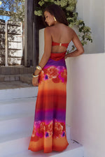 Load image into Gallery viewer, Celeste Strapless Maxi Dress - Nadia Orange Ombré
