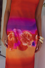Load image into Gallery viewer, Celeste Strapless Maxi Dress - Nadia Orange Ombré
