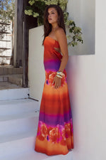Load image into Gallery viewer, Celeste Strapless Maxi Dress - Nadia Orange Ombré
