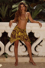 Load image into Gallery viewer, Caida Handkerchief Mini Skirt - Emery Gold
