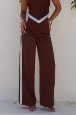 Load image into Gallery viewer, Turner Pant - Chocolate/Sky Blue
