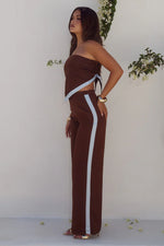 Load image into Gallery viewer, Turner Pant - Chocolate/Sky Blue
