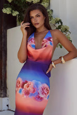 Load image into Gallery viewer, Posey Low Plunge Maxi Dress - Nadia Pink Ombré
