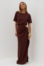 Load image into Gallery viewer, Mona Cut Out Maxi Dress - Chocolate
