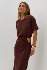 Load image into Gallery viewer, Mona Cut Out Maxi Dress - Chocolate
