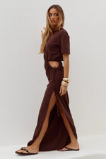 Load image into Gallery viewer, Mona Cut Out Maxi Dress - Chocolate
