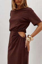 Load image into Gallery viewer, Mona Cut Out Maxi Dress - Chocolate
