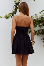 Load image into Gallery viewer, Kiyo Strapless Tie Back Mini Dress - Black
