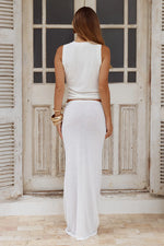 Load image into Gallery viewer, Gemini Fishtail Maxi Skirt - White

