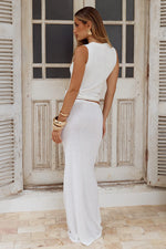 Load image into Gallery viewer, Gemini Cut Out Knit Tank - White
