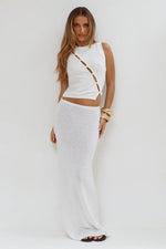 Load image into Gallery viewer, Gemini Cut Out Knit Tank - White
