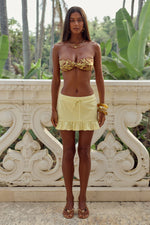 Load image into Gallery viewer, Beau Ruffle Drawstring Mini Skirt - Butter
