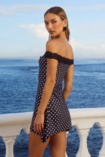 Load image into Gallery viewer, Zuri Mini Dress - Black Polka
