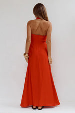 Load image into Gallery viewer, Arli Deep Plunge Maxi Dress - Red
