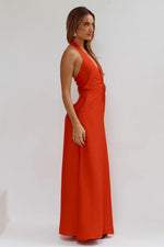 Load image into Gallery viewer, Arli Deep Plunge Maxi Dress - Red
