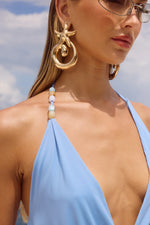 Load image into Gallery viewer, Eilish Halter Mini Dress - Bluebell
