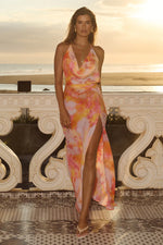 Load image into Gallery viewer, Ellery Halter Cowl Maxi Dress - Coralli Orange
