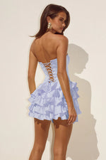 Load image into Gallery viewer, Tabitha Bustier Ruffle Mini Dress - Bluebell
