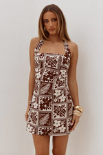 Load image into Gallery viewer, Talli Halter Square Neck Mini Dress - Amira Chocolate
