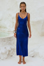 Load image into Gallery viewer, Halo Long Midi Dress - Azure
