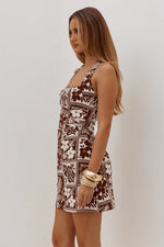 Load image into Gallery viewer, Talli Halter Square Neck Mini Dress - Amira Chocolate
