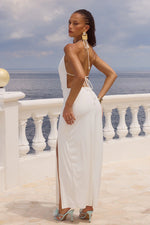 Load image into Gallery viewer, Eilish Halter Maxi Dress - White
