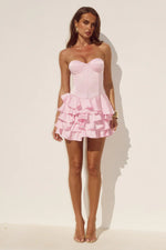 Load image into Gallery viewer, Tabitha Bustier Ruffle Mini Dress - Musk
