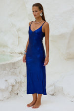 Load image into Gallery viewer, Halo Long Midi Dress - Azure
