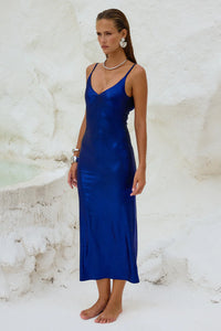 Halo Long Midi Dress - Azure