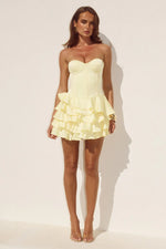 Load image into Gallery viewer, Tabitha Bustier Ruffle Mini Dress - Butter
