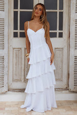 Load image into Gallery viewer, Florrie V-Neck Tiered Maxi Dress - White
