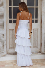 Load image into Gallery viewer, Florrie V-Neck Tiered Maxi Dress - White
