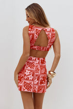 Load image into Gallery viewer, Myra Cut Out Mini Dress - Amira Red Pink
