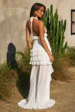 Load image into Gallery viewer, Annelise V-Neck Ruffle Maxi Dress - Ivory
