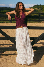 Load image into Gallery viewer, Susanna Ruffle Textured Maxi Skirt - Ivory
