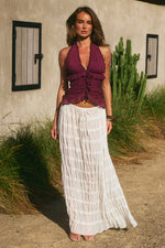 Load image into Gallery viewer, Susanna Ruffle Textured Maxi Skirt - Ivory
